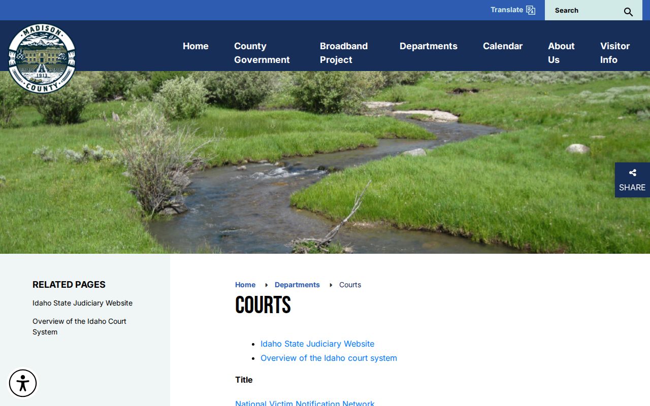 Madison County Courts official page used for warrant and court record routing